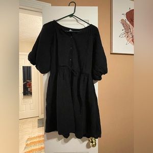 Old Navy, black dress, size L, puffy sleeves